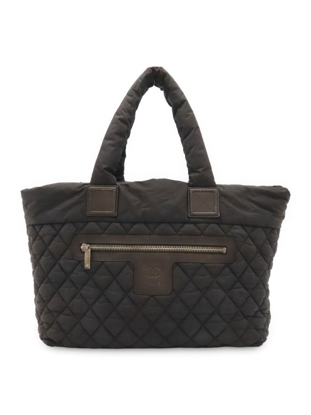 Chanel Coco Cocoon Tote MM Shoulder Bag Quilted Nylon Black